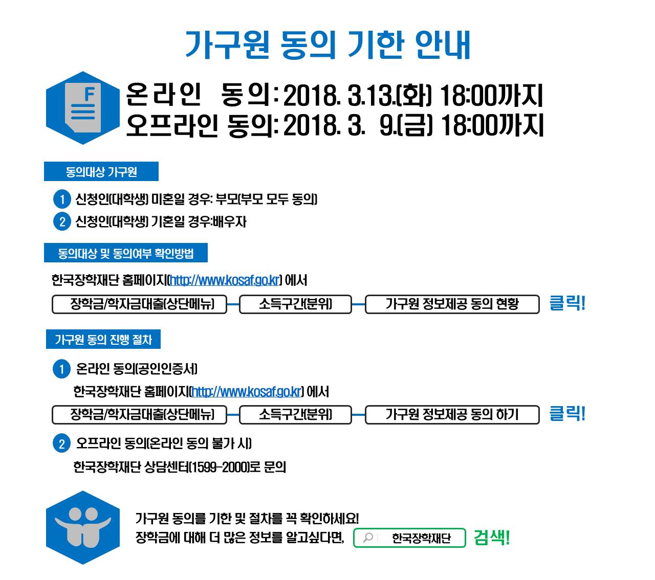 2018-1학기 국가장학금 신청자 가구원 동의 안내