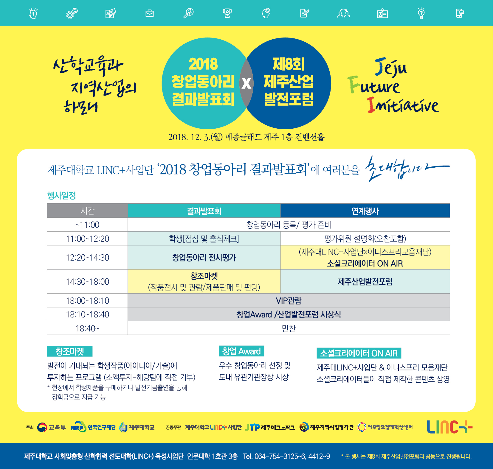 LINC+사업단 2018창업동아리 결과발표회, 2018-2학기 캡스톤디자인 결과발표회 개최 안내