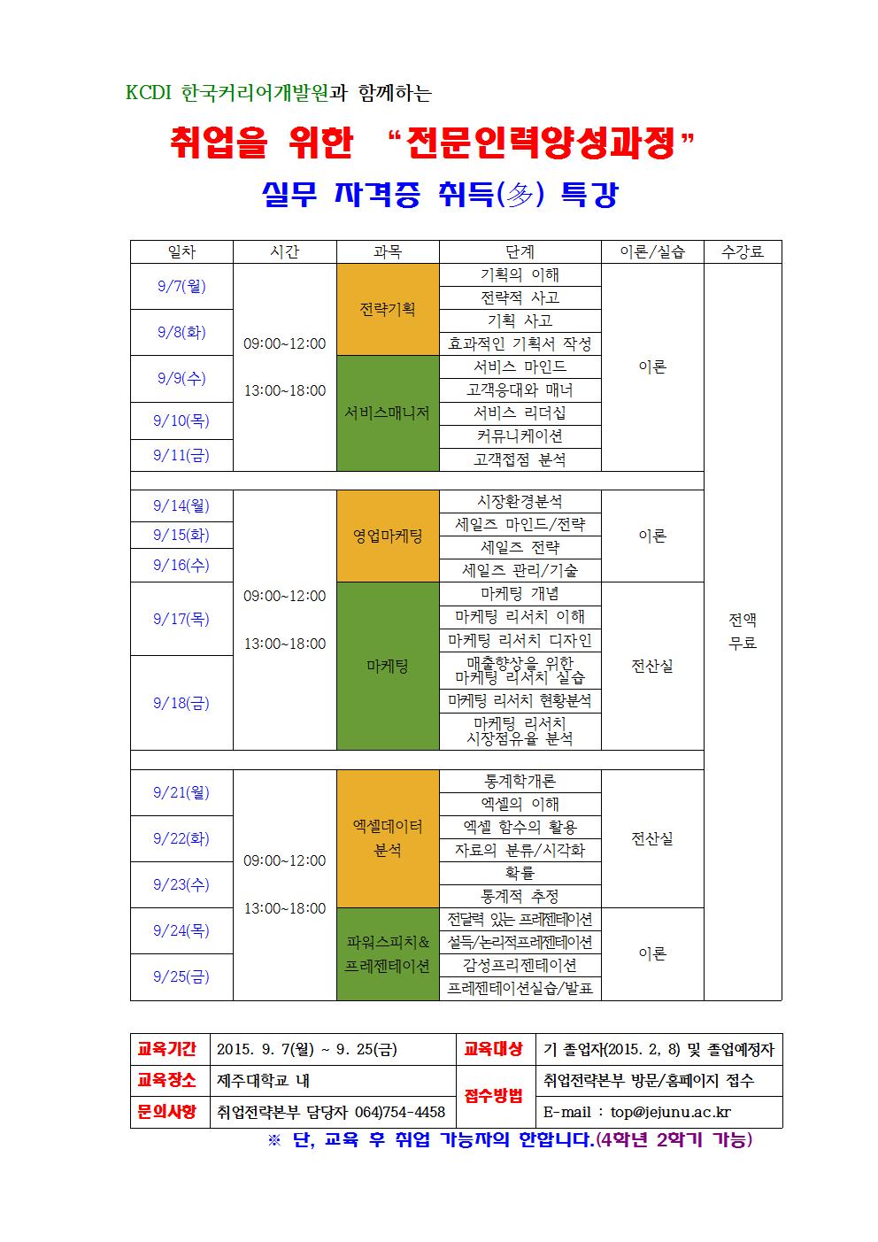 KCDI 한국커리어개발원과 함께하는 자격증 취득多을 위한 특강 모집 안내(무료)