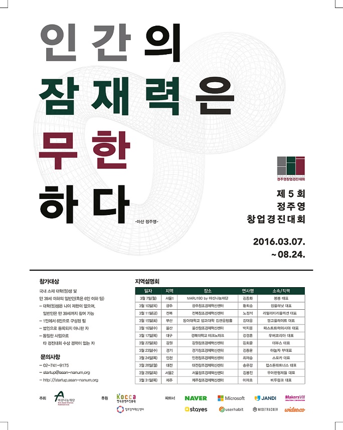 제5회 정주영 창업경진대회 지역설명회 개최