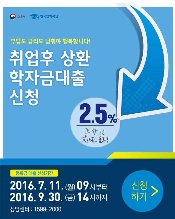 2016학년도  2학기 학자금 대출 신청 안내(제도개선 카드뉴스 첨부)