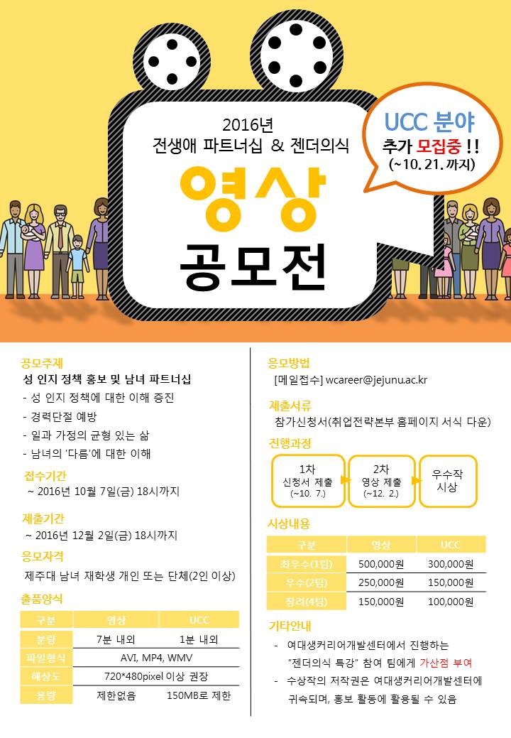 전생애파트너십&젠더의식 영상기획 공모 추가모집(UCC분야)