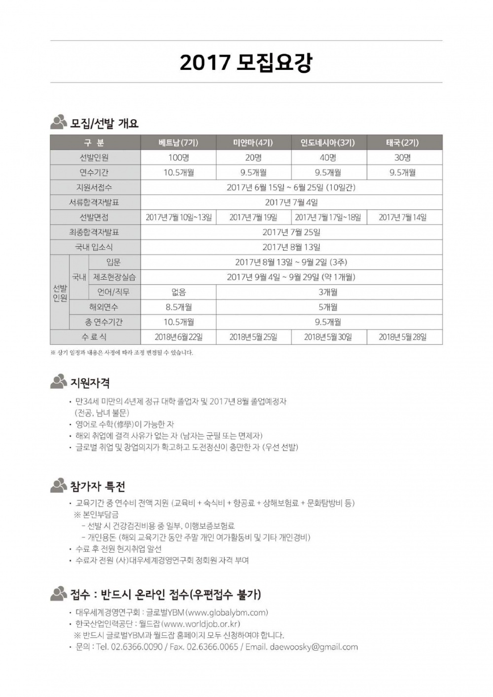 [대우세계경영연구회]글로벌YBM 청년사업가 양성과정 모집