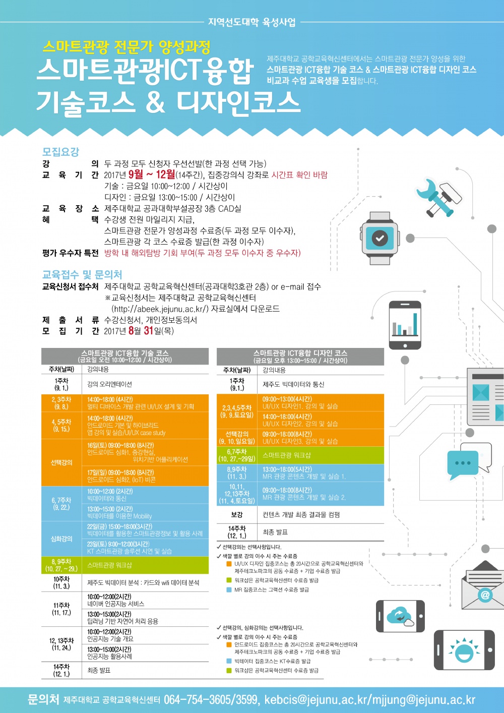 스마트관광ICT융합 기술코스 & 디자인코스 비교과 수업 교육생 모집