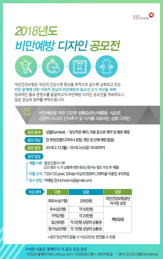 2018 비만예방 디자인 공모전 안내