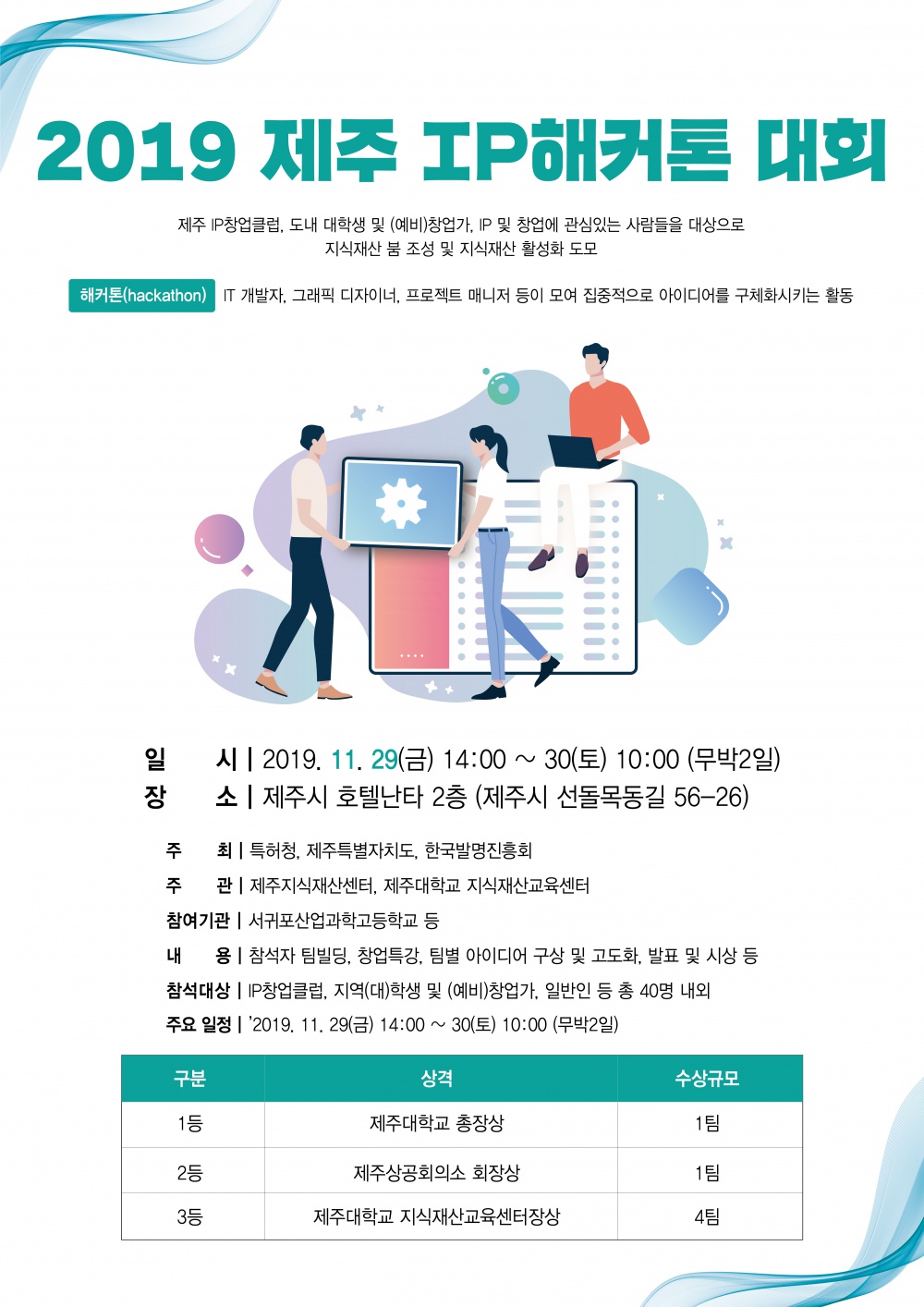 [지식재산교육센터] 2019 제주 IP해커톤 대회 안내