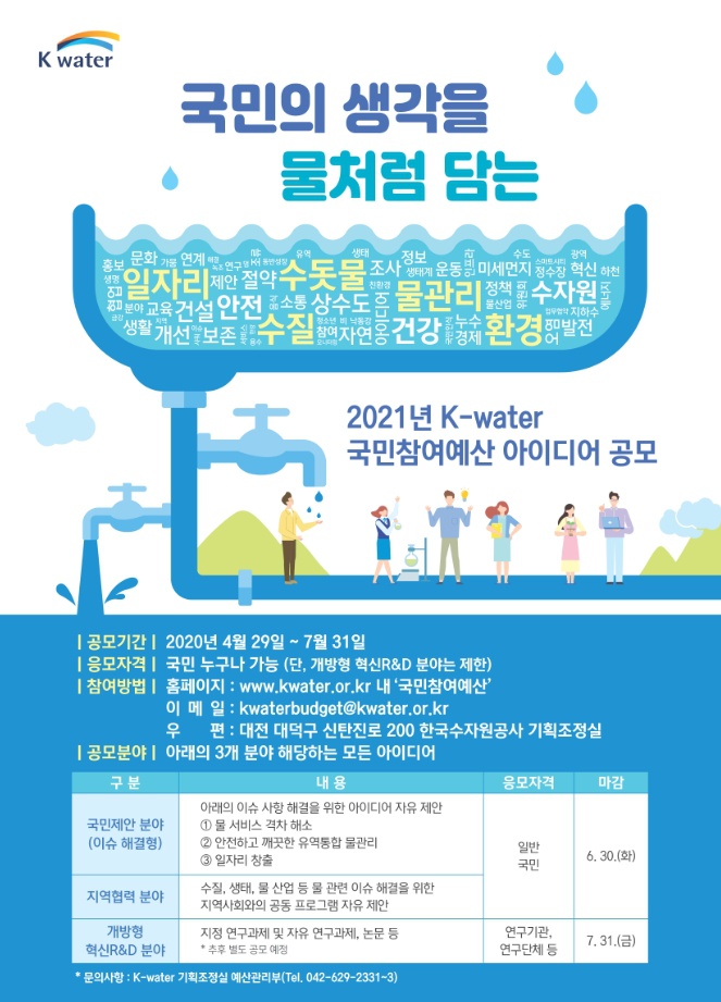 [한국수자원공사] 2021년 K-water 국민참여예산 아이디어 공모