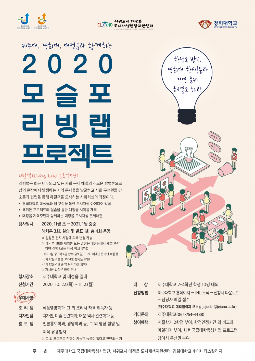 제주대, 경희대, 대정읍과 함께하는 '2020 모슬포 리빙랩'