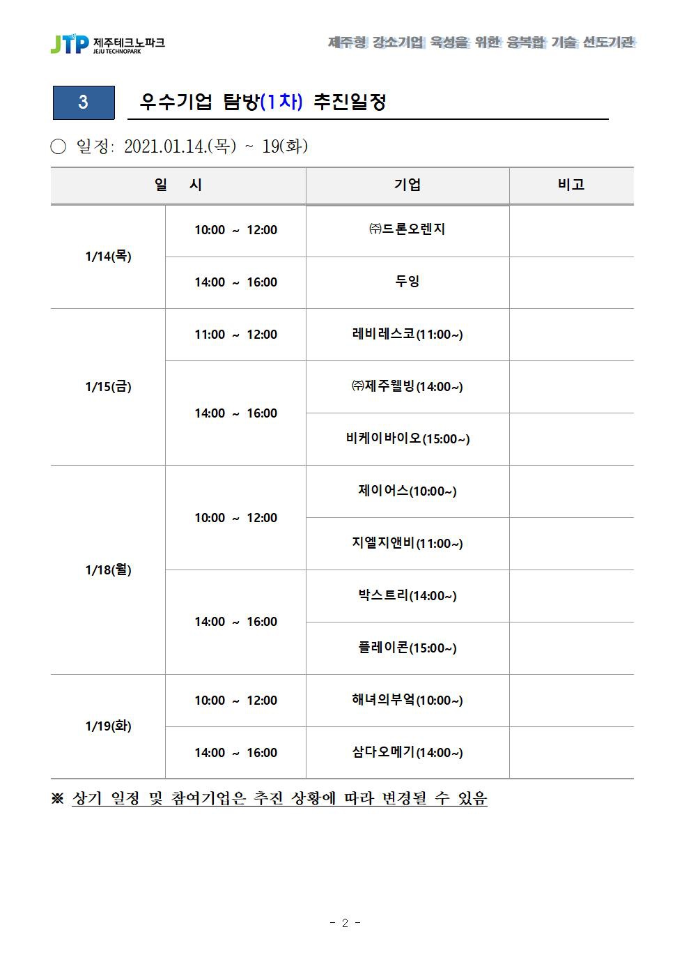 [제주테크노파크]‘2021 지역기업-청년 희망이음 지원사업’우수기업 탐방 안내