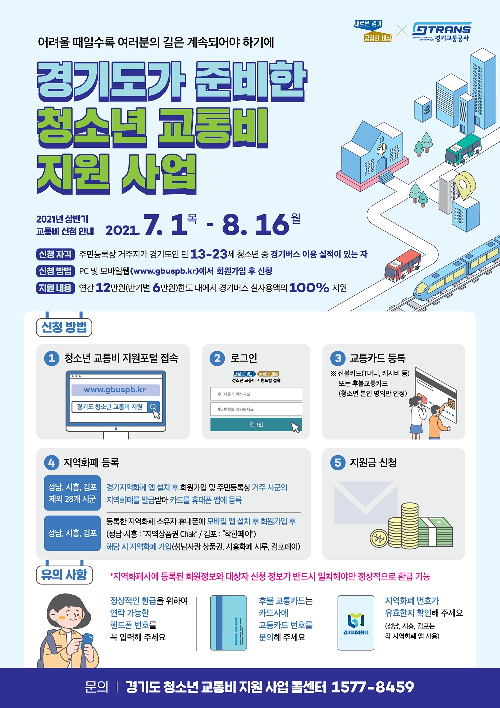 [경기도] 경기도 청소년 교통비 지원 사업 안내