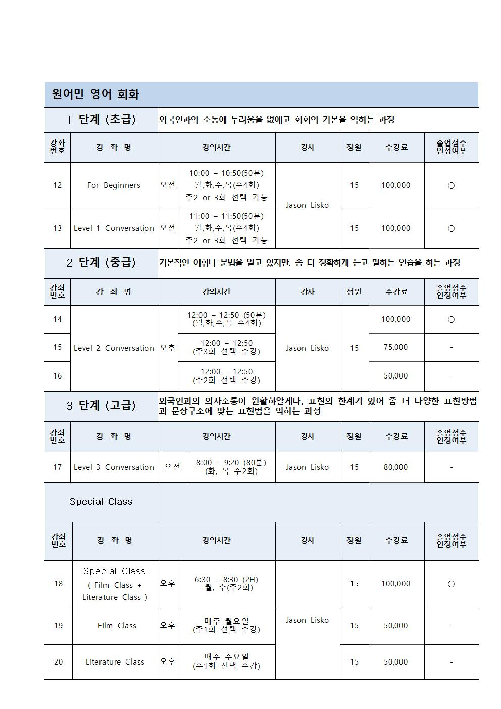 (언어교육원)제2차 외국어특별강좌(5/2~6/3) 안내