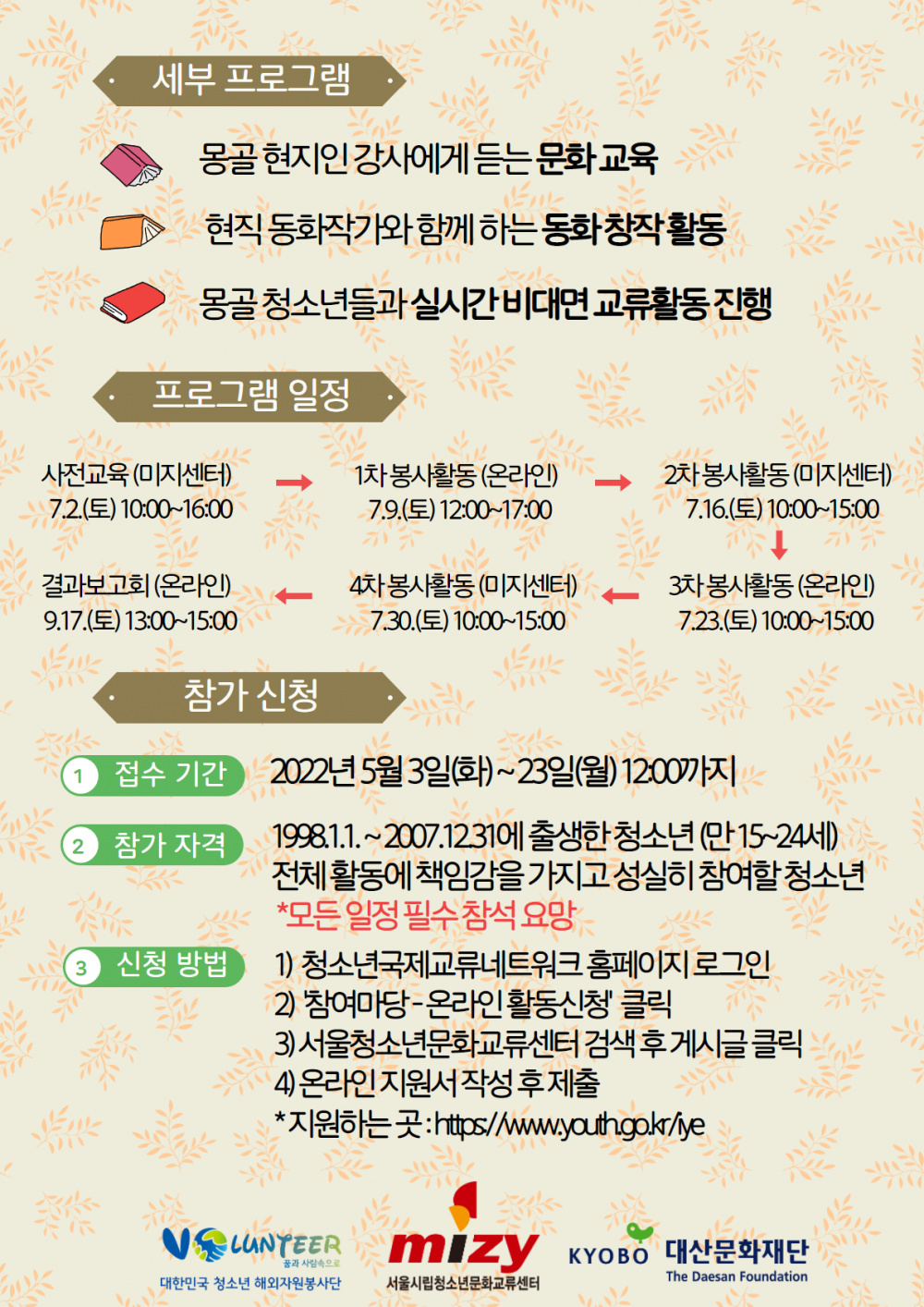 [서울특별시립청소년문화교류센터]2022년 여성가족부 꿈과 사람속으로 청소년해외자원봉사단 비대면 프로그램