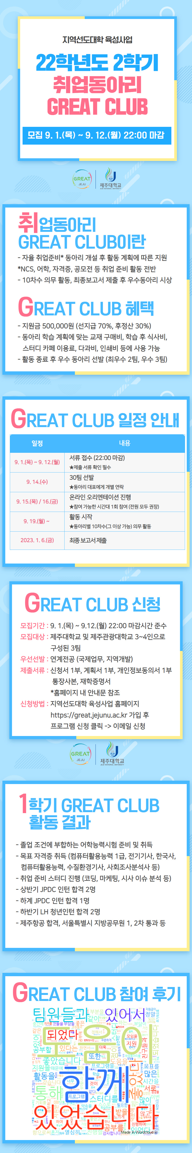 [지역선도] 2학기 취업동아리 GREAT CLUB 모집