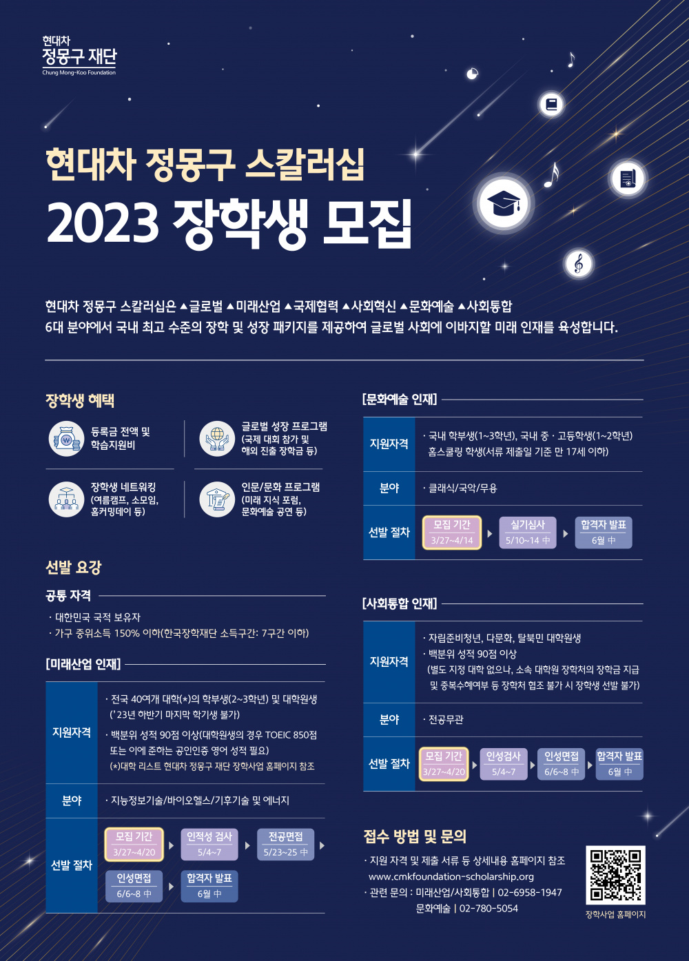 「현대차 정몽구 스칼러십」 2023 온드림 미래산업/사회통합 장학생(대학원생) 선발 안내