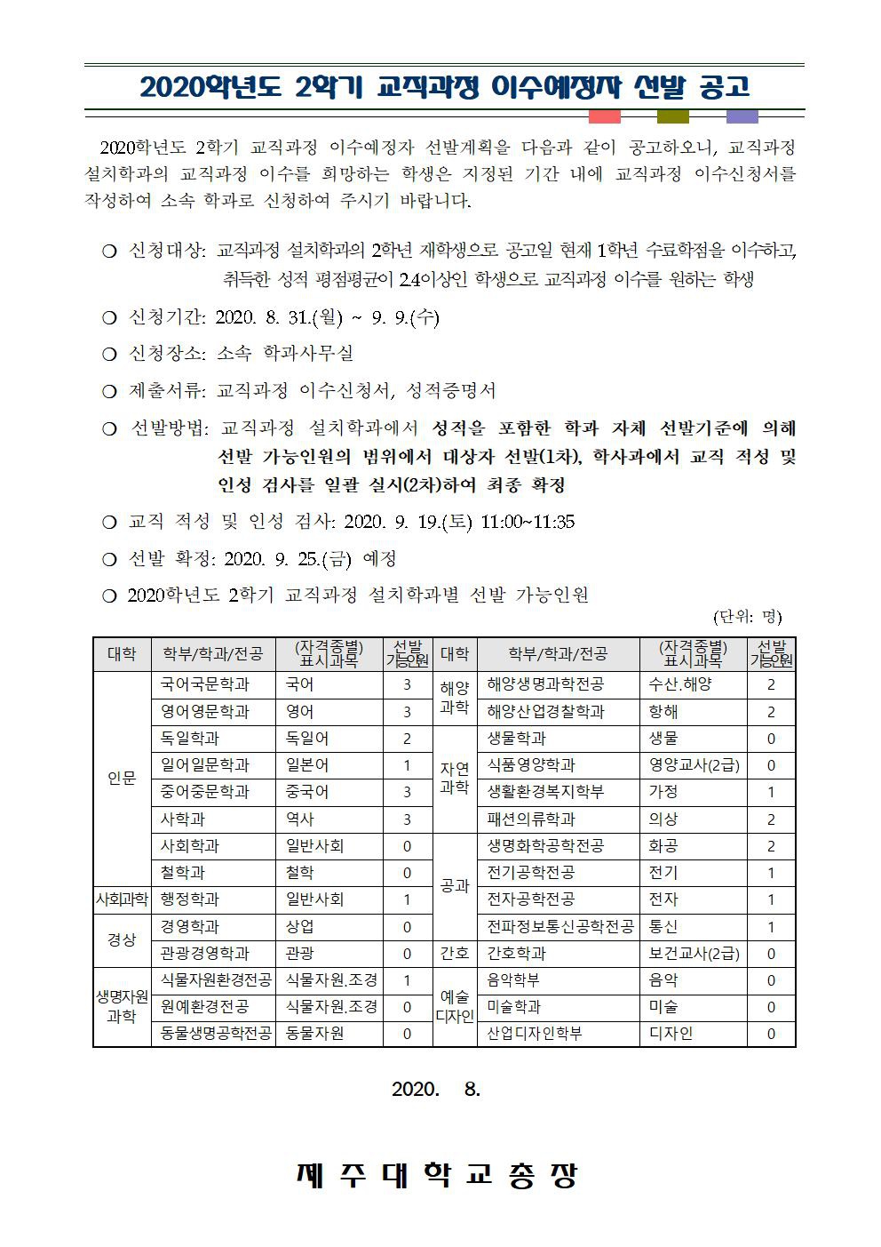 2020학년도 2학기 교직과정 이수예정자 선발 공고001.jpg